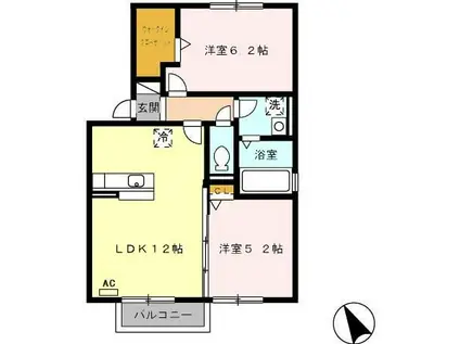 エスポアール・タカムラII(2LDK/2階)の間取り写真