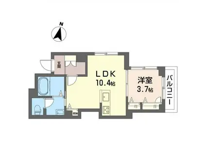サンピラー湘南(1LDK/2階)の間取り写真