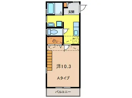 ホワイトキャッスルM&III番館(1K/1階)の間取り写真