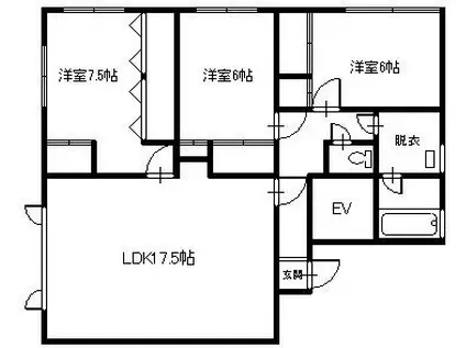 ウィズビル(3LDK/3階)の間取り写真