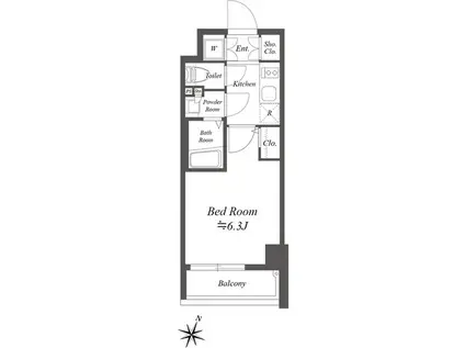 GRAN PASEO 笹塚(1K/2階)の間取り写真