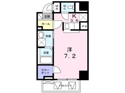 フラン・パルク・ミナト(ワンルーム/4階)の間取り写真