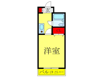 スカイコート成増(1K/3階)の間取り写真