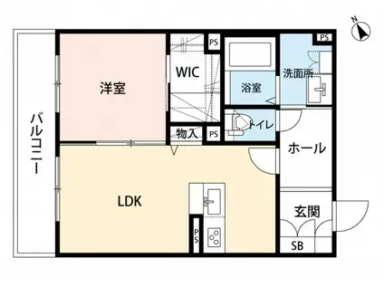 クレセント(1LDK/2階)の間取り写真