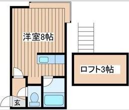 ツインコートB(ワンルーム/3階)の間取り写真