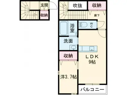 ドルチェ・ヴィータ吉野ヶ里 A(1LDK/2階)の間取り写真