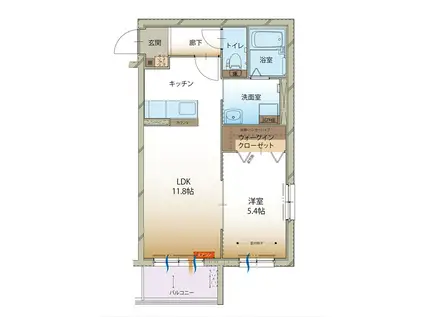ファータ デラ ルーチェ(1LDK/3階)の間取り写真