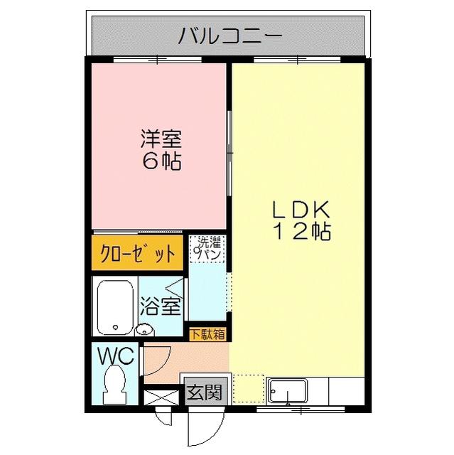 レックタウン ラルジュ(1LDK/1階)の間取り写真