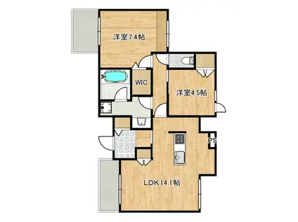 登戸ヘーベルメゾン西棟(2LDK/4階)の間取り写真