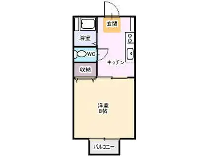 ハイツKAZ(1K/1階)の間取り写真