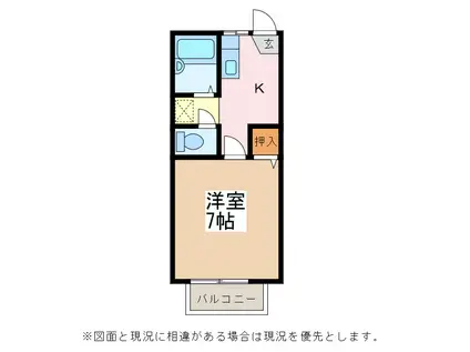 フレグランス ランド C(1K/2階)の間取り写真