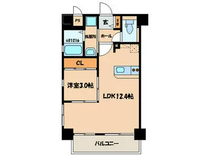 門司ポロニア(1LDK/2階)の間取り写真