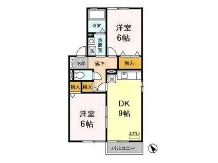 コート・エクレール(2DK/2階)の間取り写真