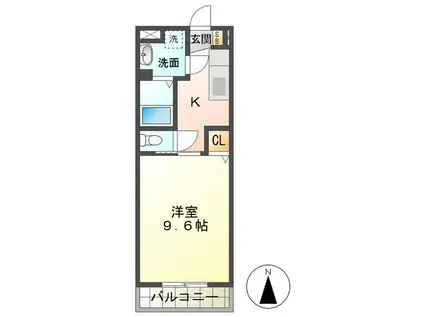 セントリバーヒルズひばりが丘(1K/3階)の間取り写真