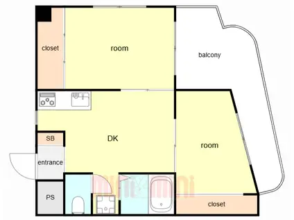 ケーズコート(2DK/2階)の間取り写真