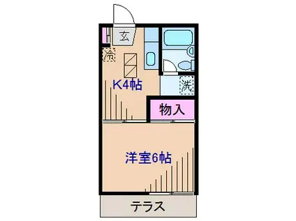 メゾンブランシュ(1K/1階)の間取り写真