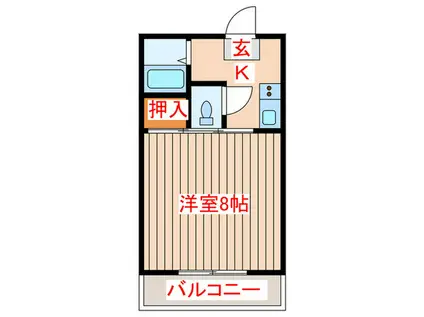 サンレモハイツ上杉(1K/3階)の間取り写真