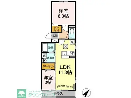 スターフィールド(2LDK/3階)の間取り写真