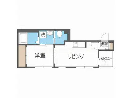 ハーモニーテラス千舟II(1DK/3階)の間取り写真