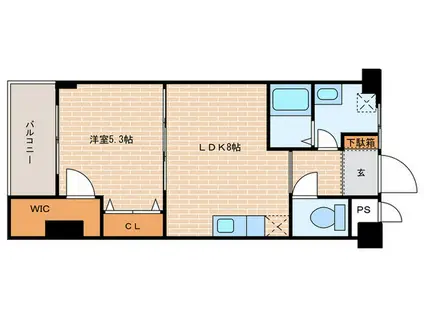 夢野アパ-トメント(1LDK/1階)の間取り写真