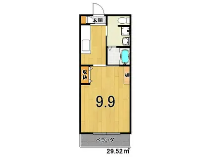AXIS(1K/3階)の間取り写真