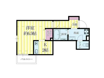 カルム吹田(1K/2階)の間取り写真
