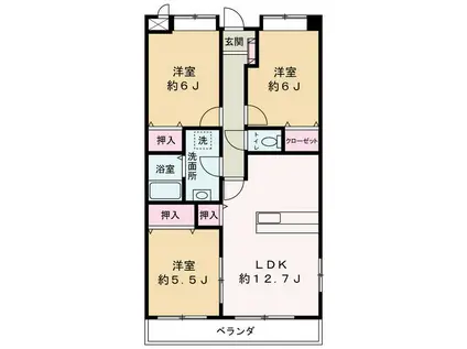 ドリームマンションB(3LDK/3階)の間取り写真