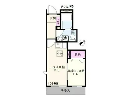 KOOKABURRA(1LDK/1階)の間取り写真