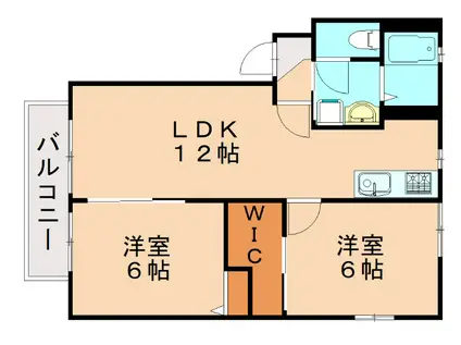 フォーレストIIB棟(2LDK/2階)の間取り写真