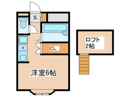 シティコートII(ワンルーム/1階)の間取り写真