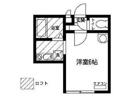 ロッシェル共和3号棟(1K/2階)の間取り写真