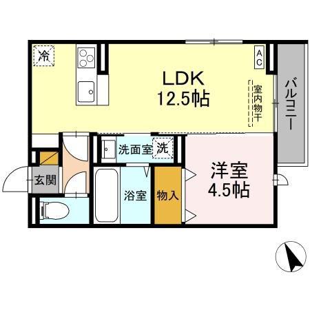 セレウィータ栄町(1LDK/2階)の間取り写真