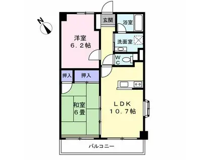 ベルテス長津田(2LDK/2階)の間取り写真
