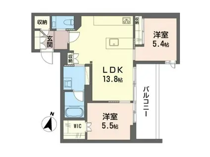 アロン・ド・赤堤(2LDK/3階)の間取り写真