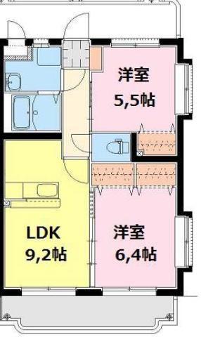 ファミリアODO(2LDK/2階)の間取り写真