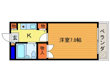 サンフェスタ東福寺A棟(1K/3階)の間取り写真