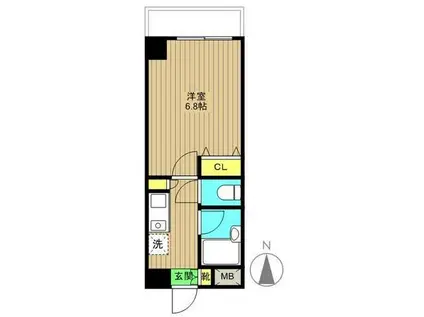 ミレイユ駒場(1K/3階)の間取り写真