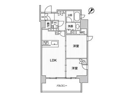 ディームス大井町(2LDK/5階)の間取り写真