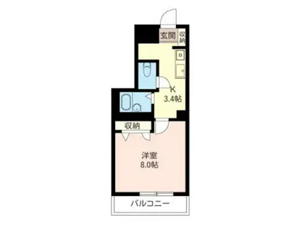 BIENA宮崎台(1K/2階)の間取り写真