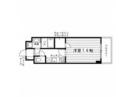 クリビア草加(1K/3階)の間取り写真