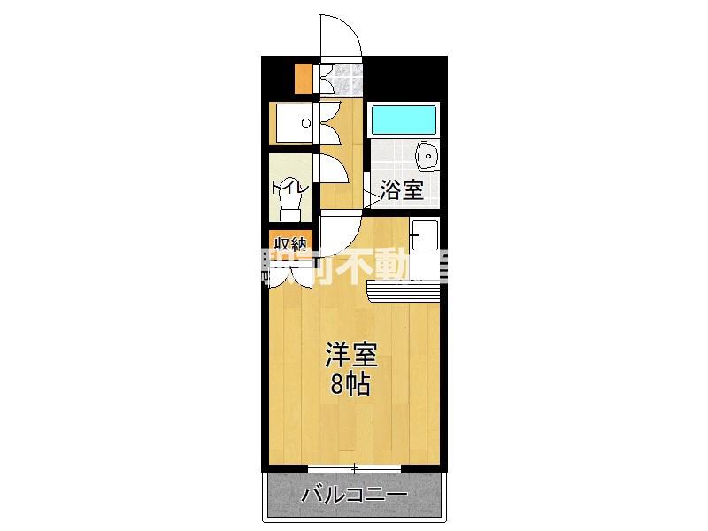 アクセス佐賀(ワンルーム/2階)の間取り写真