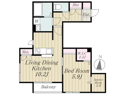 CASA DE ESPERANZA(1LDK/2階)の間取り写真