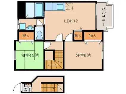 サンリットS(2LDK/2階)の間取り写真