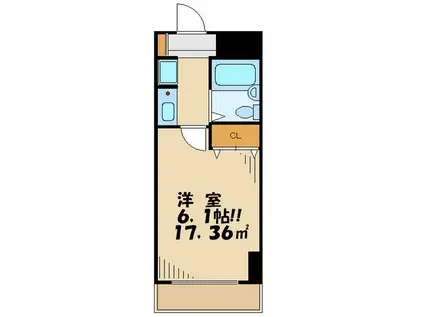 ベルエール代田(1K/6階)の間取り写真