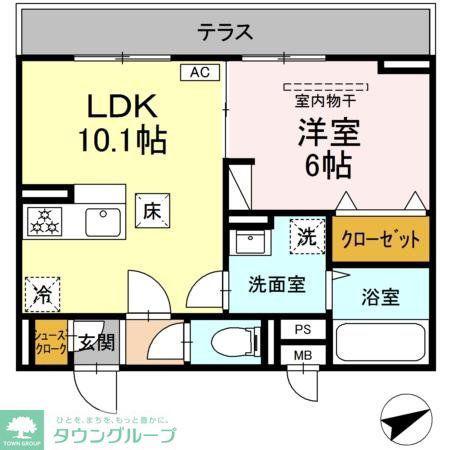 CHATEAU AVENIR 調布(1LDK/1階)の間取り写真