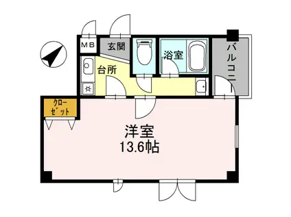 ベル・エ・ポック(1K/1階)の間取り写真