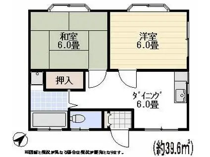 アパートメント岩井(2DK/2階)の間取り写真