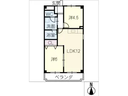 マウンティンつかさ(2LDK/2階)の間取り写真