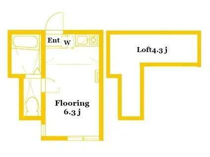 ユナイト横浜セシル・キャンベル(ワンルーム/2階)の間取り写真