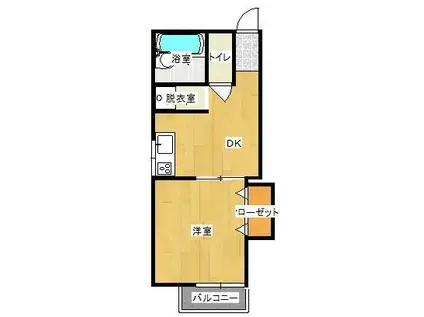 ひまわりハイツII(1DK/2階)の間取り写真